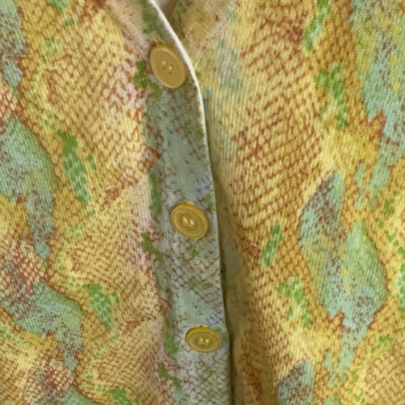 Isaac Mizrahi Yellow and Green Cardigan NWOT - Picture 4 of 5